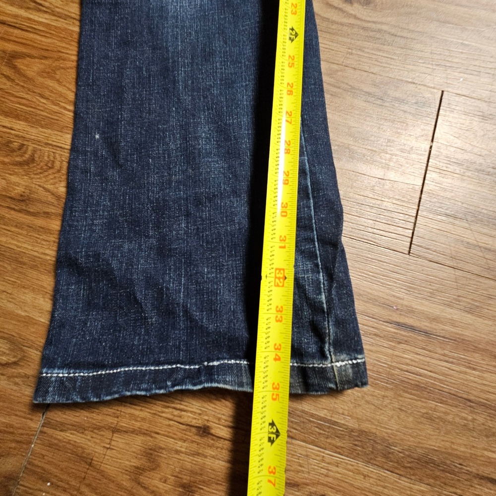 Rock 47 by Wrangler Womens Ultra Low Rise Bootcut Denim Jeans 13/34 WHX64DZ Y2K - Picture 9 of 11